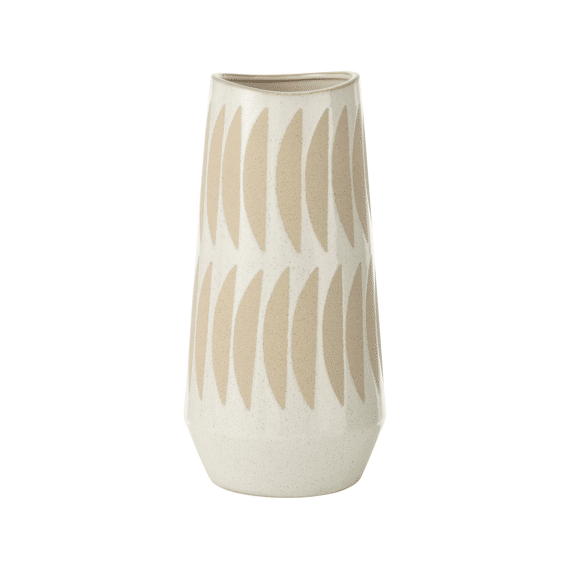 Vaas Kai Aardewerk Beige/wit L 20x20x40cm