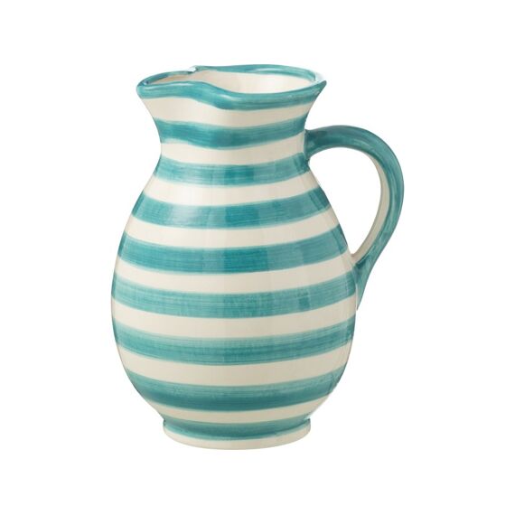 Pitcher Grana St Cer Wh/aqua M 17x17x21cm