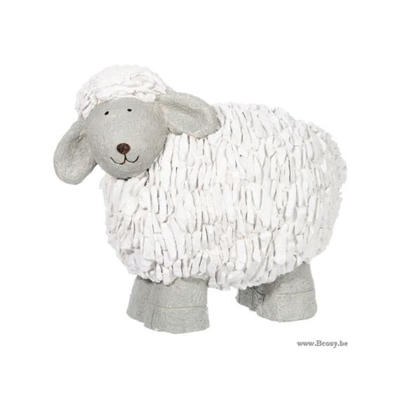 Schaap Poly Wit/grijs S 41x25x35.5cm