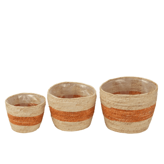 J-Line Mand Streep Maïs Naturel/oranje Klein