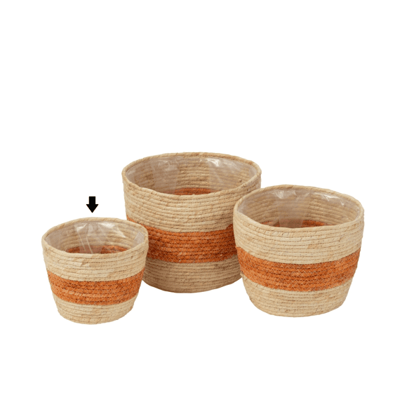 J-Line Mand Streep Maïs Naturel/oranje Klein
