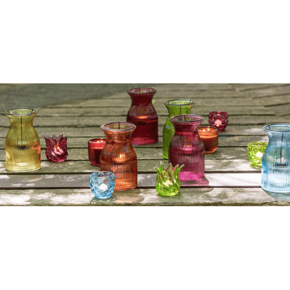 Theelichthouder Popa Glas Mix 9.3x9.3x9.5cm 6 Assortiment