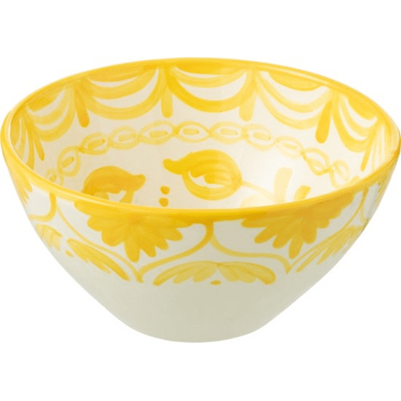 Bowl Granada Hi Cer Wh/yel M 22x22x10cm