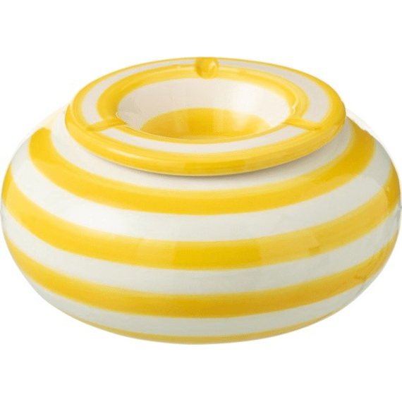 Ashtray Grana Str Cer Wh/yel L 14x14x7cm