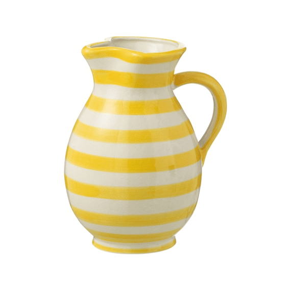 Pitcher Grana Str Cer Wh/yel M 17x17x21cm