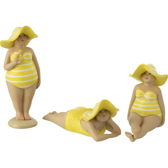 Stranddame Hoed Poly Geel Ass3 8x8x21.8cm