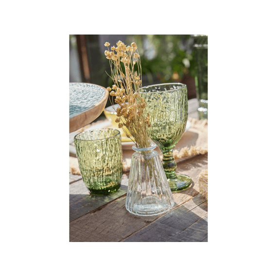 J-Line Vaas Tola Glas Transparant 8.5x8.5x8cm 3 Assortiment