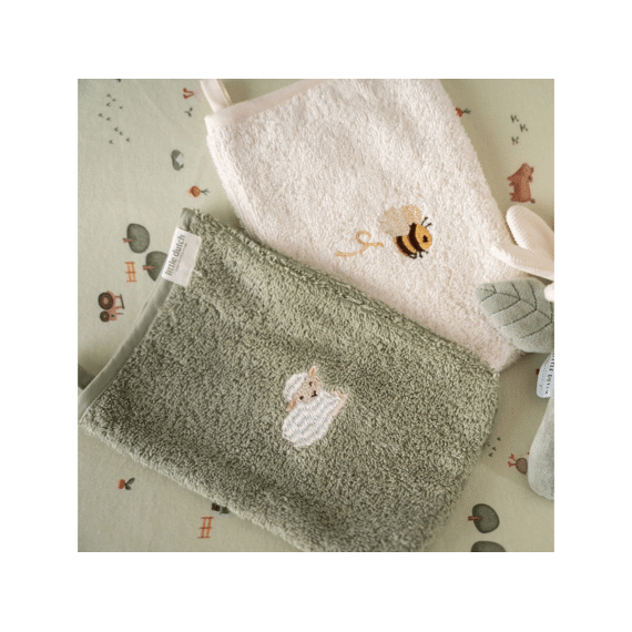 Little Dutch Washandjes Badstof 2st Little Farm Geborduurd
