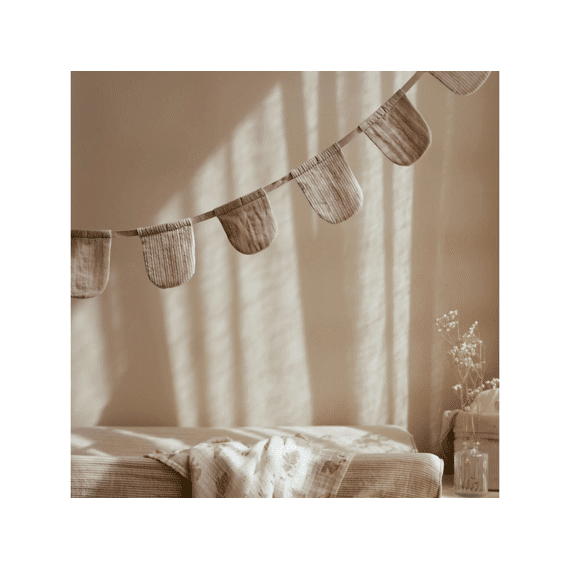 Little Dutch Slinger Met Vlaggetjes Pure Soft Beige