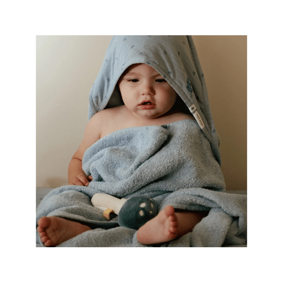 Little Dutch Badcape 75x75 Pure Denim Blue