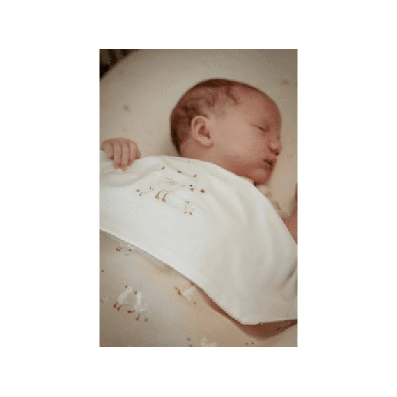 Little Dutch Newborn Naturals Wieglaken Geborduurd Little Goose