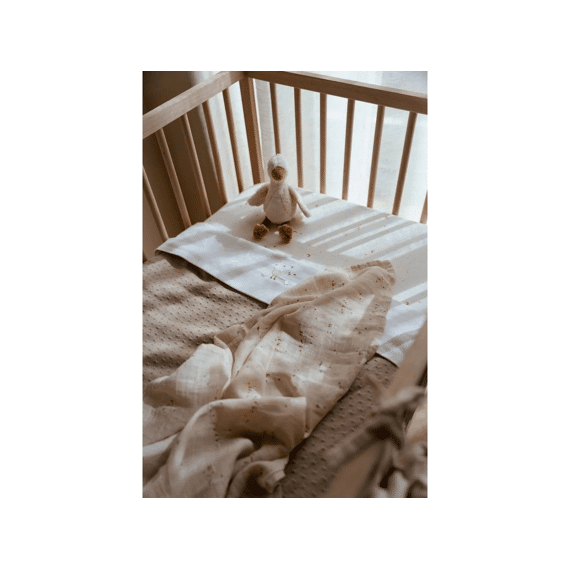 Little Dutch Newborn Naturals Wieglaken Geborduurd Little Goose