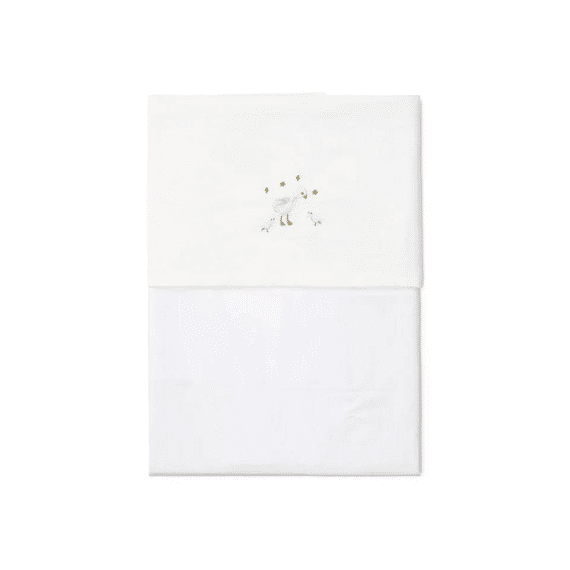 Little Dutch Newborn Naturals Wieglaken Geborduurd Little Goose