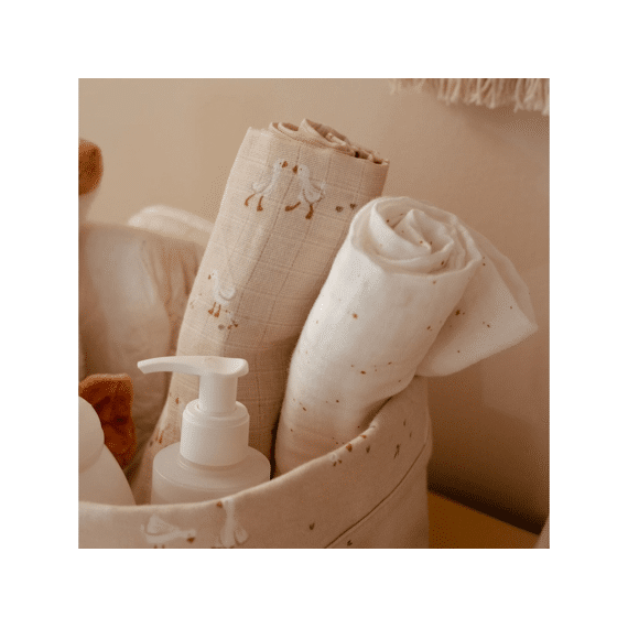 Little Dutch Newborn Naturals Swaddle Doeken Hydrofiel 70x70 Little Goose