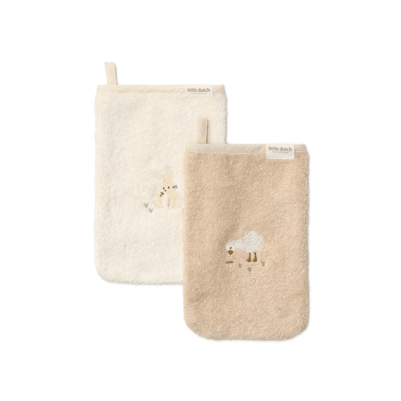 Little Dutch Washandjes Badstof 2st Baby Bunny Geborduurd