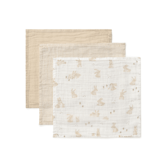 Little Dutch Newborn Naturals Monddoekjes Set Baby Bunny