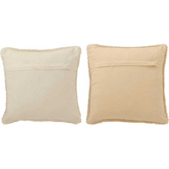 J-line Kussen Hohoho Wit / Beige  Assortiment