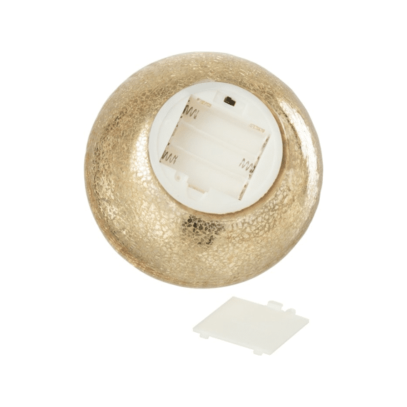 J-line Kerstbal Led Glas Goud S 15cm