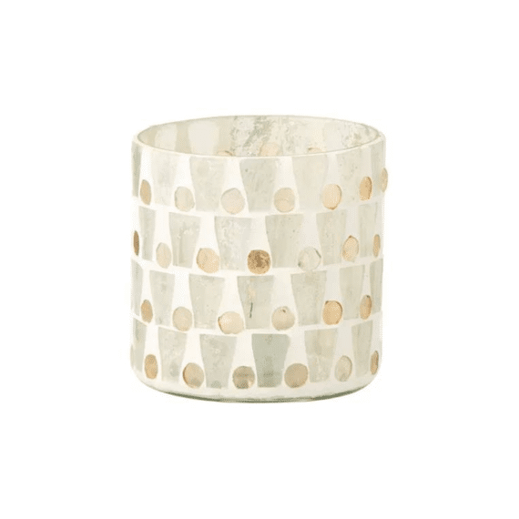 Kaarshouder Wit/Goud 15x15x15cm