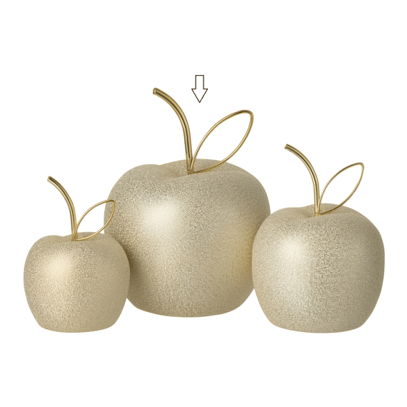 J-line Appel Electroplated Porselein Goud L 11,6x11,6x15,5cm Assortiment