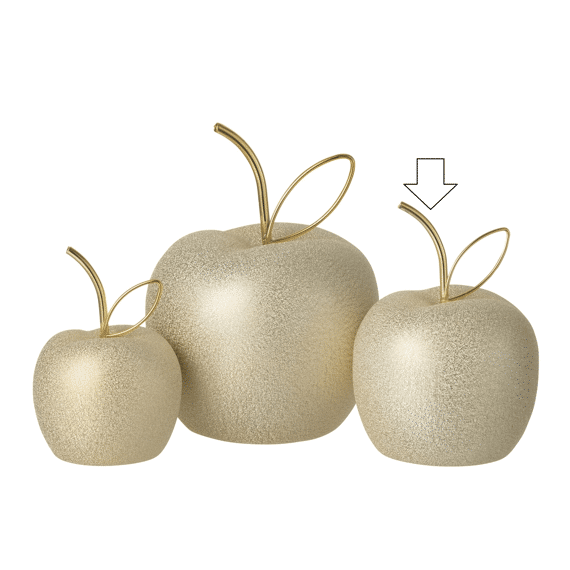 J-line Appel Electroplated Porselein Goud M 12,2cm
