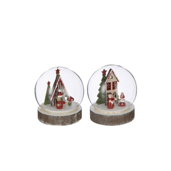 Bal Led Huis Multipl Wit/rd As 10x10x11cm