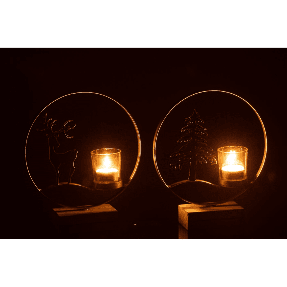 Tlh Rnd Rendier Ht Gd/wit Ass2 20x6x24cm