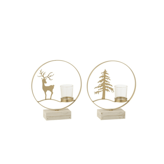 Tlh Rnd Rendier Ht Gd/wit Ass2 20x6x24cm