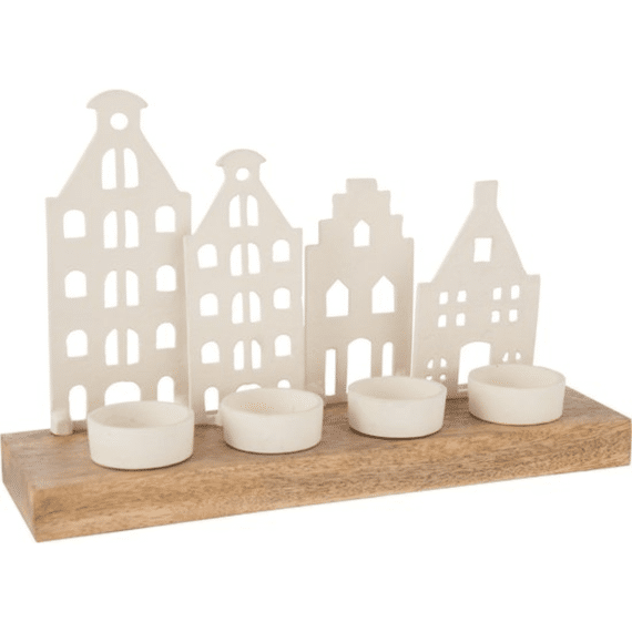 Theelichthouder Base Alu Wit 30x9x19,5cm