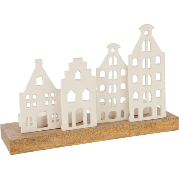 Theelichthouder Base Alu Wit 30x9x19,5cm