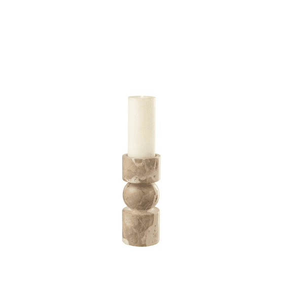 Kaarshouder Marmer Beige Small 9x9x23cm