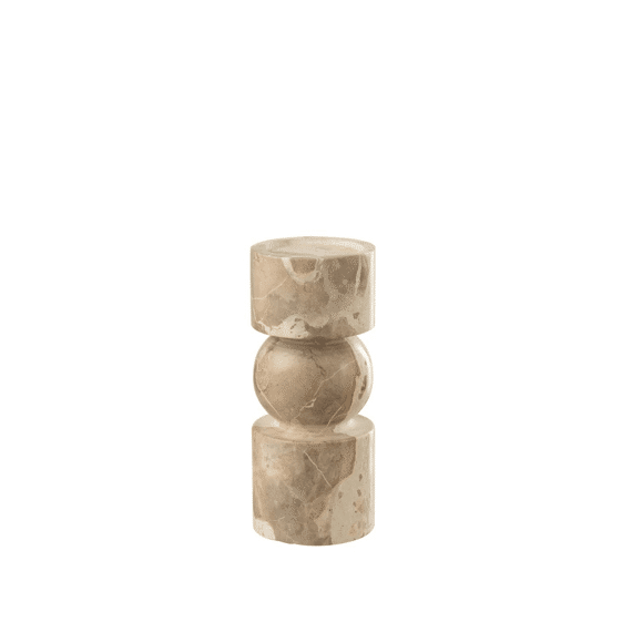Kaarshouder Marmer Beige Small 9x9x23cm