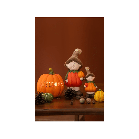 J-line Kind Pompoen Klei Oranje S 15,5cm Assortiment