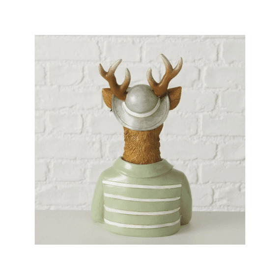 Figurine Denys Deer H 25 Cm Polyresin Beige Brown Light Green  Assoritment