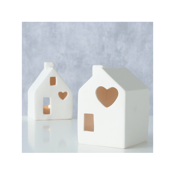 Decorative Object Friis House With Tealight Holder H 12 Cm Earthenware Assortiment Prijs Per Stuk