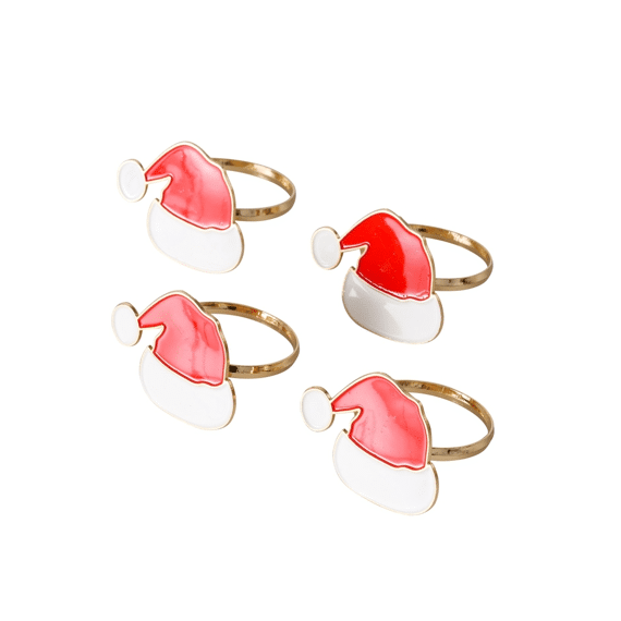 Napkin Ring Tipsy 4 P. Iron Multi-coloured Red White