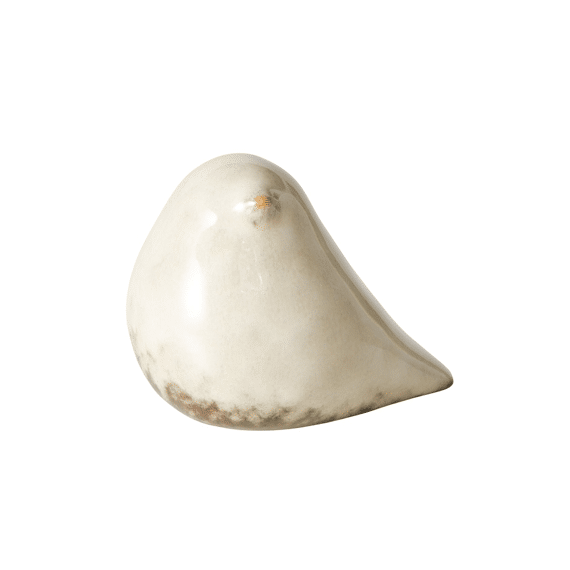 Figurine Ombro Bird H 6 Cm Porcelain Cream White
