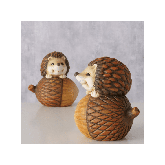 Decorative Object Paulio Hedgehog Acorn H 13 Cm Terra Cotta Single-colour Assortiment Prijs Per Stuk