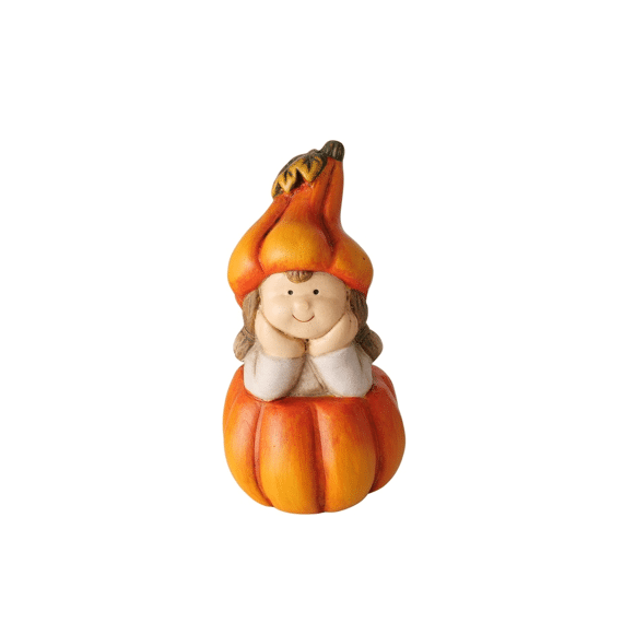 Figurine Malino Boy Girl Pumpkin H 12 Cm Terra Cotta Orange Assortiment Prijs Per Stuk