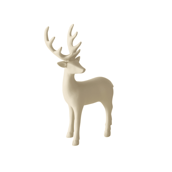 Figurine Hario Deer H 22 Cm Polyresin Cream White