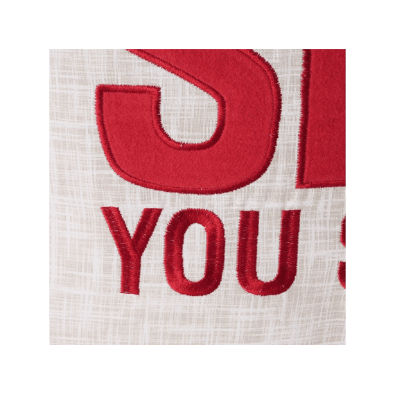 Pillow Skiing Cotton Square Word Coloured Edge Multi-coloured Saying/text