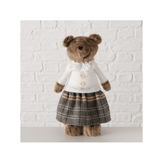 Figurine Teddie Bear H 57 Cm Iron Concrete Polyester Brown
