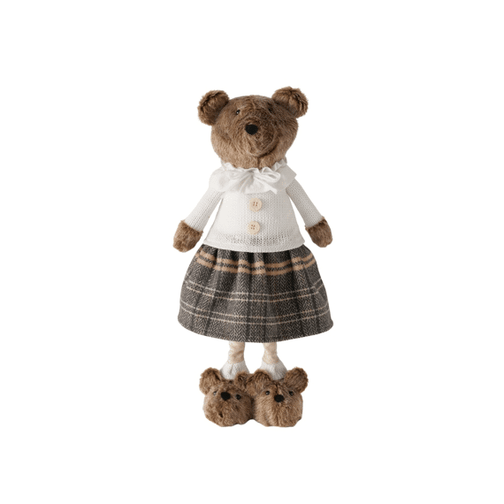 Figurine Teddie Bear H 57 Cm Iron Concrete Polyester Brown