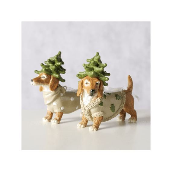 Christmas Pendant Xander Dog L 10.3 Cm H 8 Cm Mat Shiny Assortiment Prijs Per Stuk