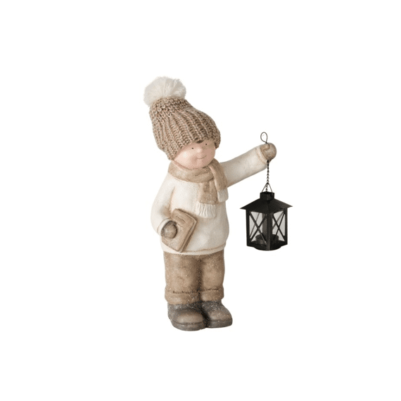 Figurine Charlie With Tealight Holder Boy H 40 Cm Iron Magnesia Polyester