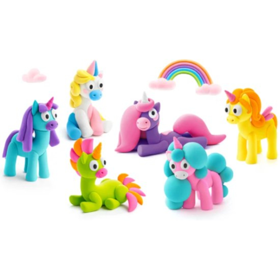Hey Clay - Set Met 15 Potjes Air-dry Boetseerklei Unicorns
