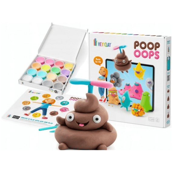 Hey Clay - Set Met 16 Potjes Air-dry Boetseerklei Poopoops