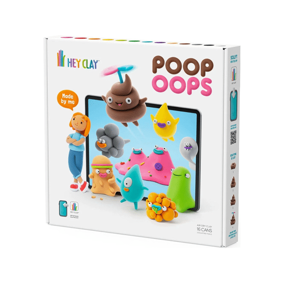 Hey Clay - Set Met 16 Potjes Air-dry Boetseerklei Poopoops