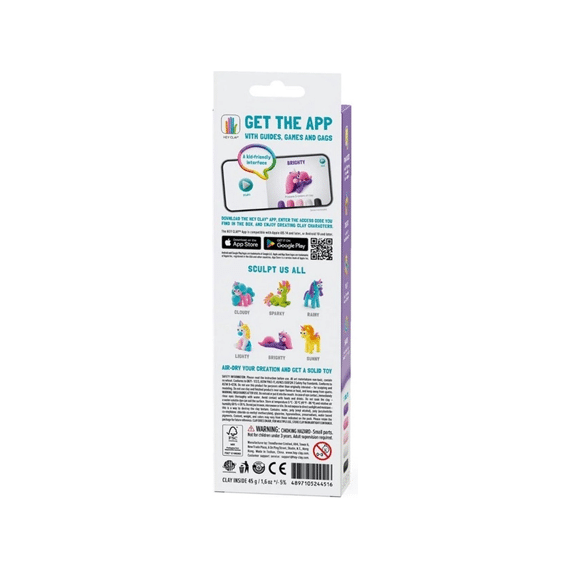 Hey Clay - Set Met 3 Potjes Air-dry Boetseerklei Unicorn Brighty