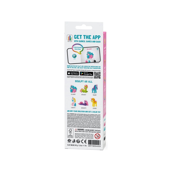 Hey Clay - Set Met 3 Potjes Air-dry Boetseerklei Unicorn Cloudy